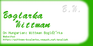 boglarka wittman business card